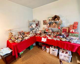 Tables full of vintage Christmas!!!!