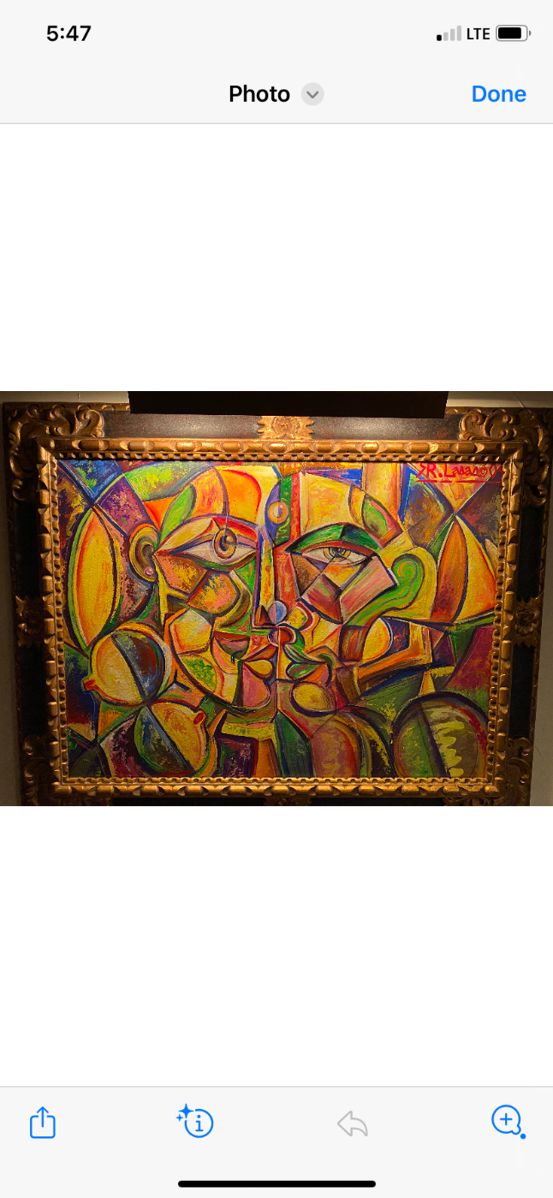 Very large oil on campus, signed by the artist