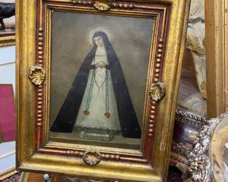 19th century oil on copper Virgin Mary