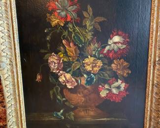 17th century early 18th century Flemish oil on canvas. Signed J. Baptiste.