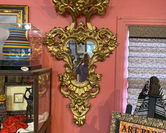 Early 20th century, gilt wood mirror very large