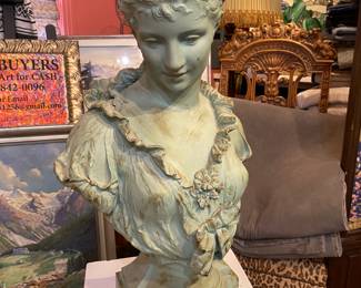 Hippolytus François Moreau French bronze artist signed bronze bust.