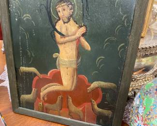 19th century oil on copper icon