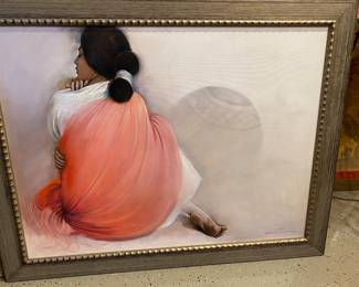 Ozz Franca large original oil on canvas. Signed and dated on front and back 1928 to 1991. 36” x 48”.