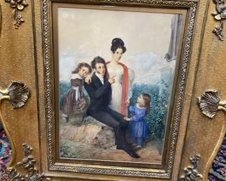 Family portrait, watercolor, signed and dated 1831