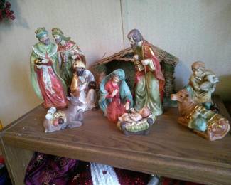 porcelain nativity set