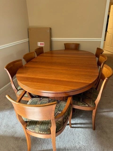 Stickley Dining Room Table and Eight Chairs