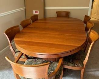 Stickley Dining Room Table and Eight Chairs