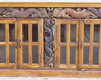 2 - Heavily Carved 4 Door Console 42x78.5x17.5

