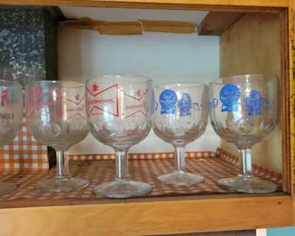 Vintage beer fishbowl glasses. 