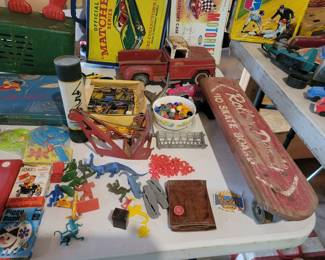 Tonka truck! Vintage skateboard. 