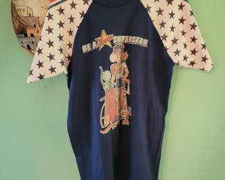 VTG 70s Velva Sheen Stroh's Superstar Beer Promo T-Shirt Star Sleeves