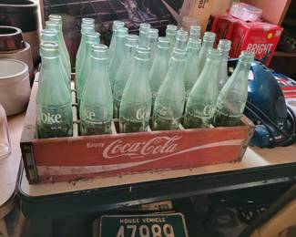Vintage coke bottles and create. 
