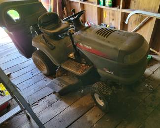 This craftsman LT-1000 lawn tractor appears to run well. It will not move forward or backwards when you engage the controls. It could just be missing a bolt or something simple? I'll keep trying to figure out the issue, but it could be a great fixer upper buy for someone!