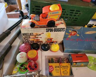 Look up this spin buggy, it's super cool! Yo Yo's & Vintage WIZZZER Twirlin' Spinning Tops 1969.