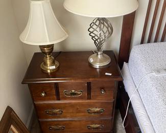 NIGHT STAND AND LAMPS