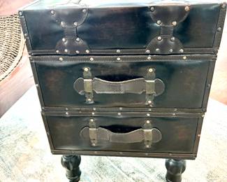 Unique luggage style end table