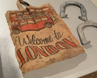 Jute tote bag from London