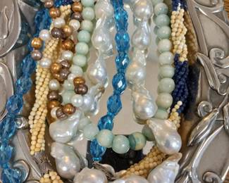 Large selection of necklaces.