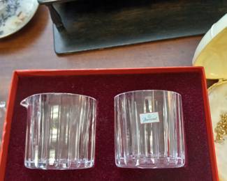 Baccarat France crystal sugar & creamer.