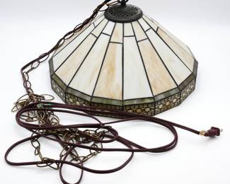 Tiffany-Style Hanging Stained Glass Lamp 