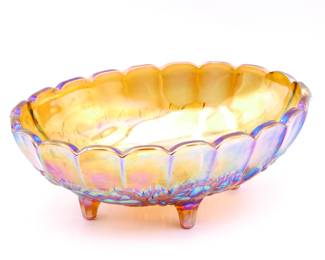 Vintage Amber Indiana Carnival Glass Bowl 