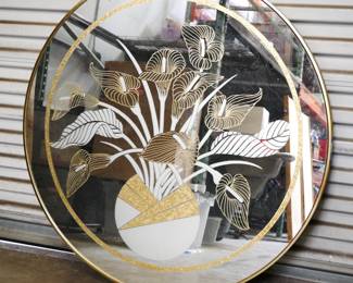 Windsor Art Art Deco Style Mirror with Calla Lilies 