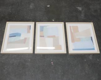 Threshold Neutral Tone Abstract Framed Art (Set of 3) 