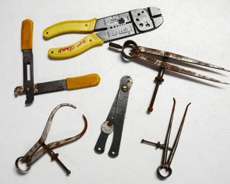 Wire Cutter/Stripper & Metal Compasses (Total of 6) 