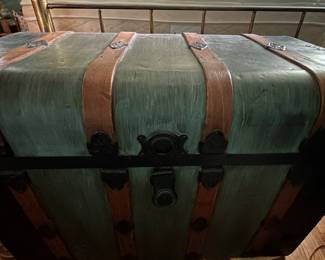 metal and wood trunk