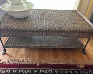 wicker coffee table