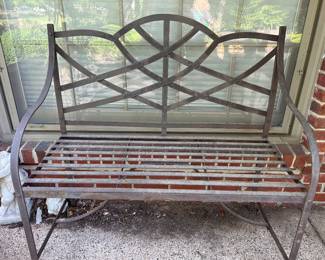 Pair of metal patio benches