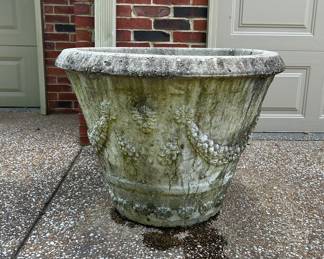 Pair of large concrete planters