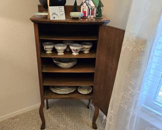 Antique Oak Sheet Music Cabinet