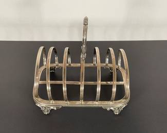 Late 19th C Sterling Toast Holder