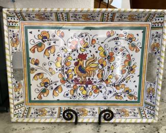 Plastic serving tray w/rooster