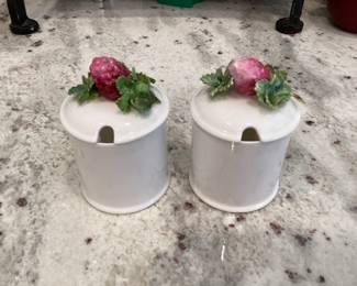 Vintage small condiment canisters