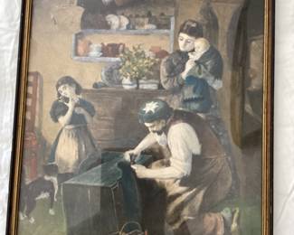 Framed antique print