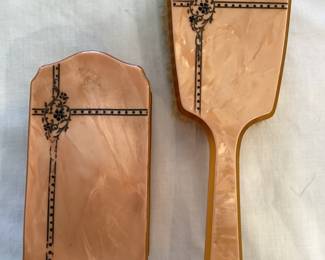 Beautiful antique box & hand mirror MCMish