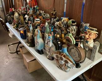 Large Collection of Vintage Whiskey Decanters