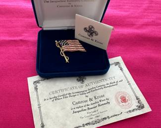 Vintage Jackie Kennedy Flag Brooch