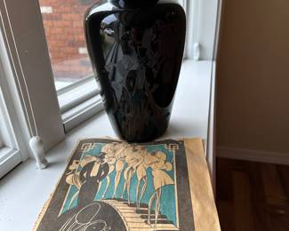 Vintage Duke Ellington's Sophisticated Ladies Ebony Vase~ Etched Design