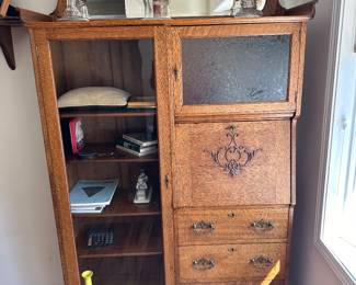 Antiques Secretary, Oil Lamps