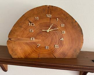 Vintage Wood Slab Clock