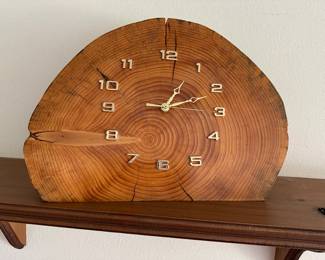 Vintage Wood Slab Clock