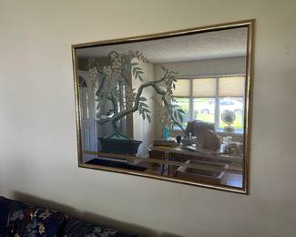 Vintage 1970’s Bonsai OP Art Mirror