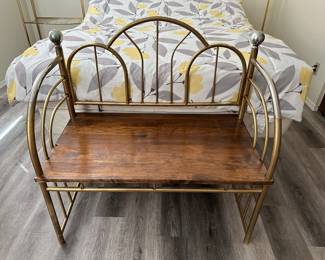 Wood/Brass Bench