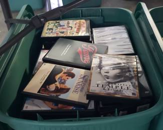 Bins of CD's and DVD's