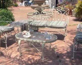 MW159Wrought Iron Patio Lounge Set