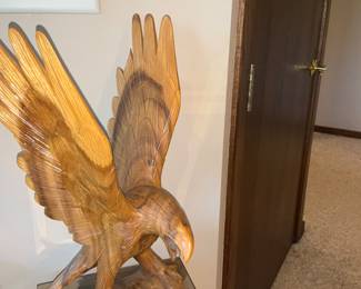 Carved, wood, carving, eagle carving 